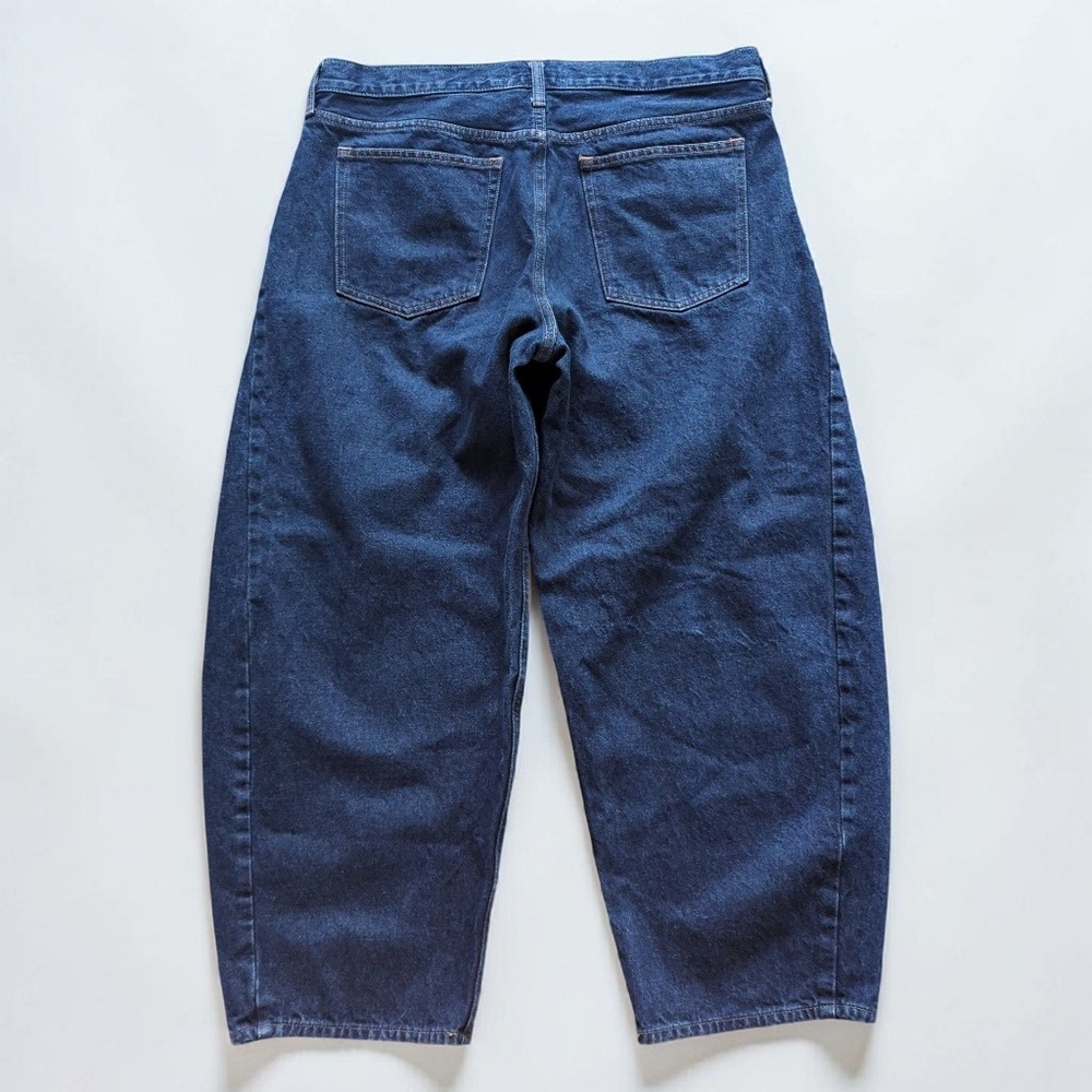 Abercrombie & Fitch Barrel Jeans 32 Mid Rise Dark Wash Horseshoe Denim - Picture 6 of 14